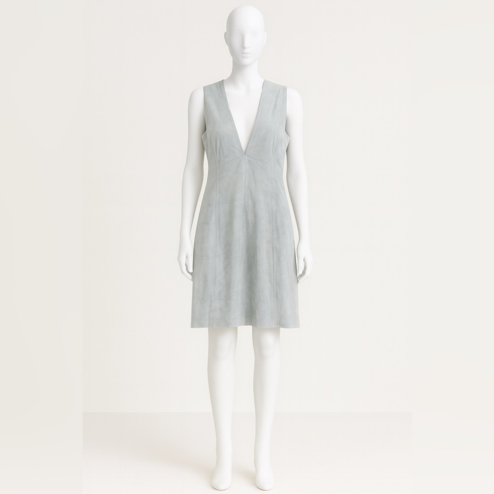 Theory light blue suede sleeveless dress
